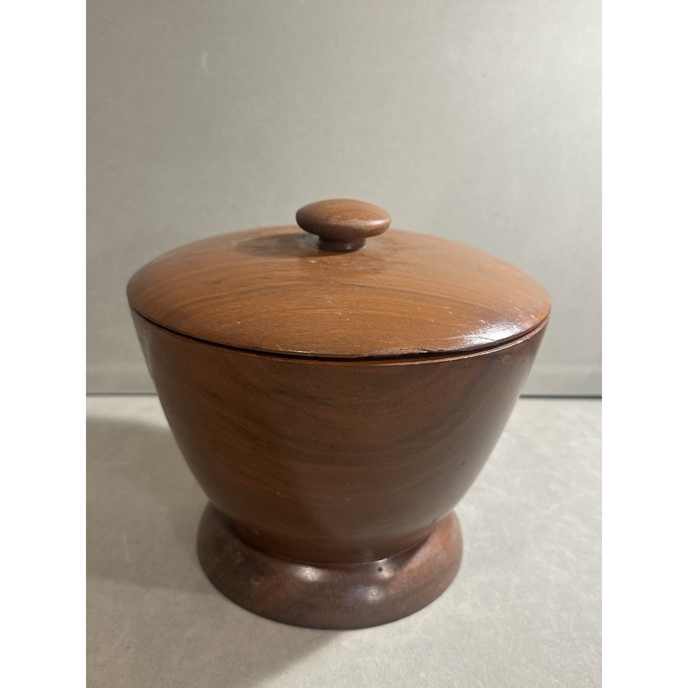 Vintage Wooden Bowl With Lid